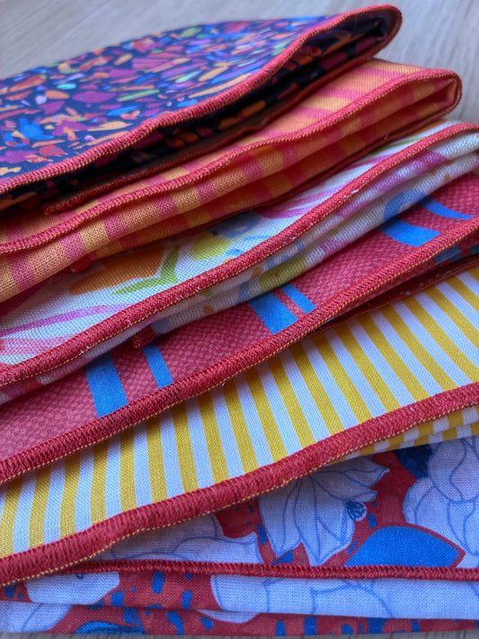 Turn Fabric Scraps into Bold Maximalist Napkins (Serger Tutorial)