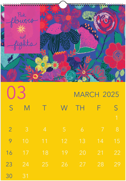 2025 Wall Calendar - Keeping a Bright Mindset