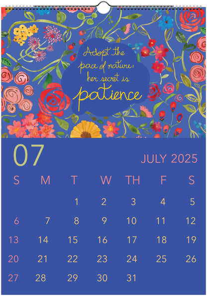 2025 Wall Calendar - Keeping a Bright Mindset