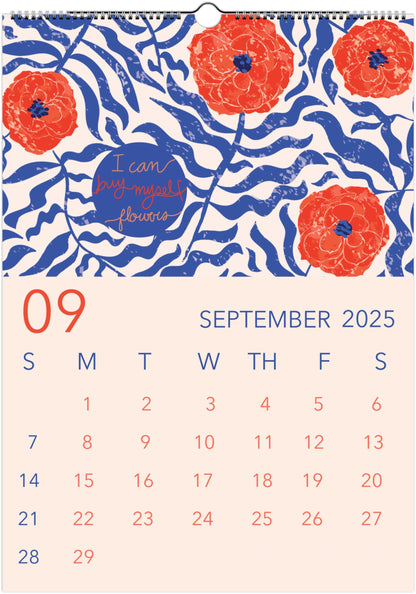 2025 Wall Calendar - Keeping a Bright Mindset